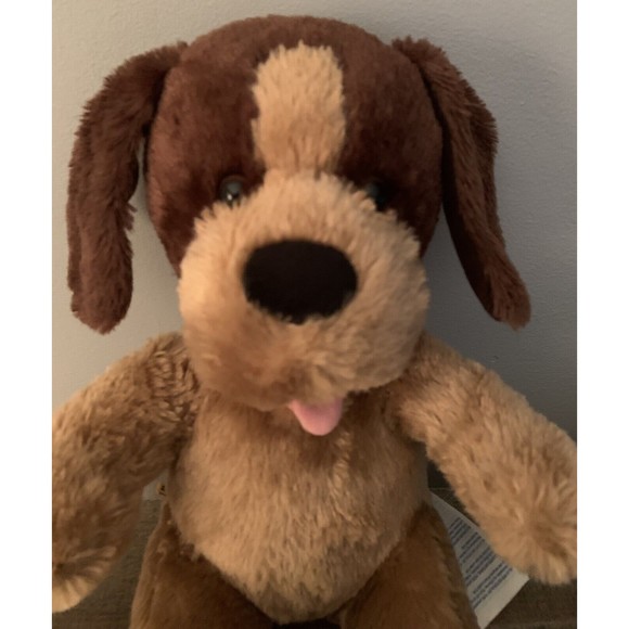 Build A Bear Dog Caramel Pup Plush Brown Ears Tongue Sticking Out With Vest - Picture 6 of 11